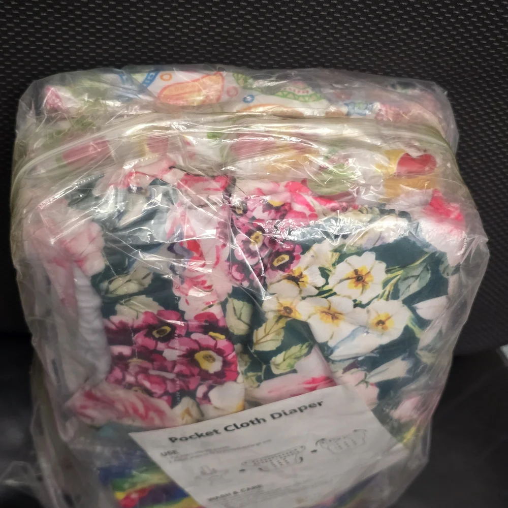 ALVA BABY 6 PACK POCKET CLOTH DIAPERS Girl Colors - ONE SIZE - NEW, SEALED